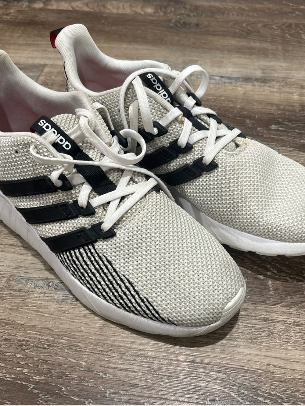 adidas Kids White Sneakers with Black Stripes